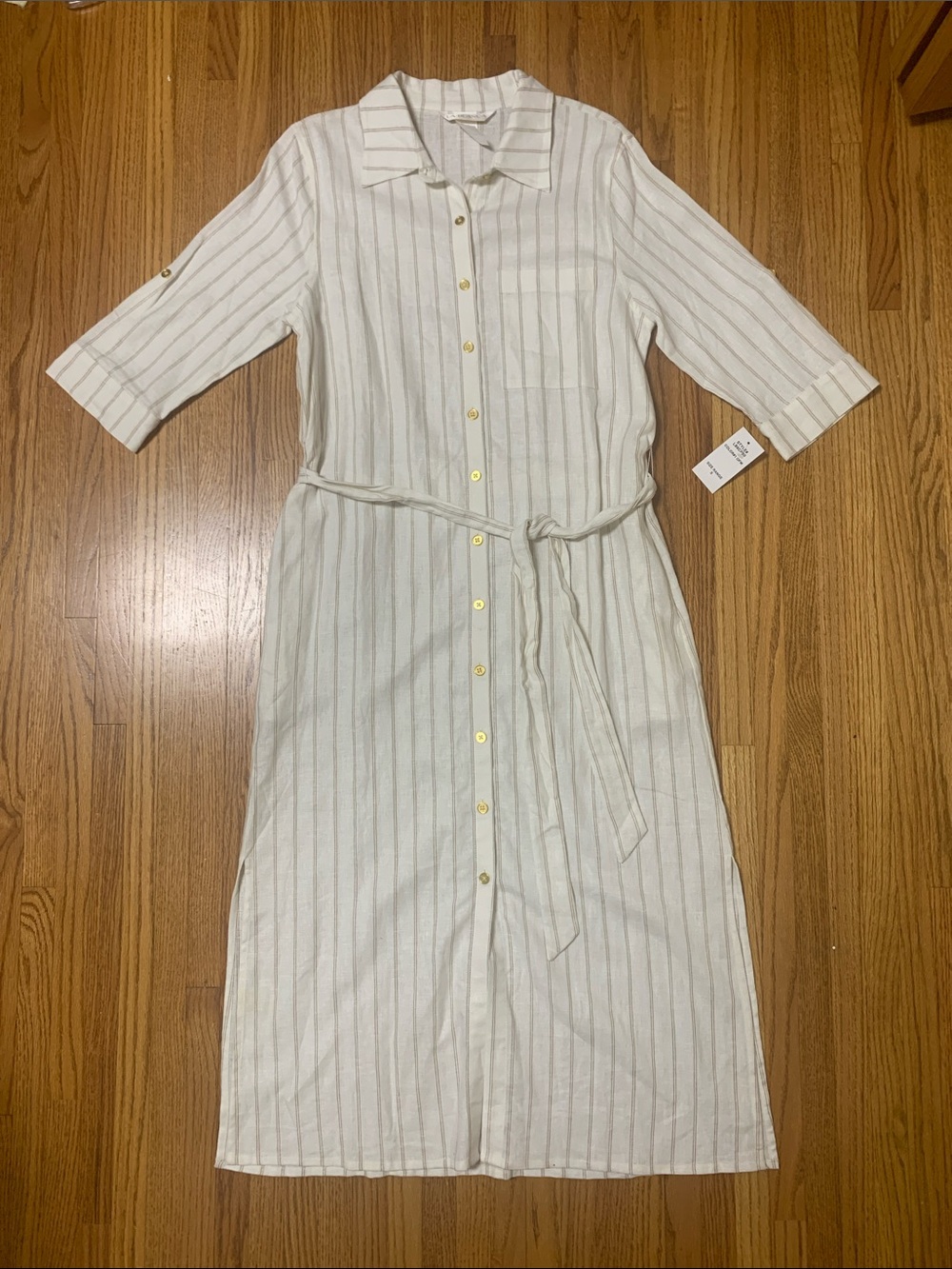 La Blanca swim coverup - button front shirt dress, Delphine coast linen blend